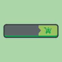 blank text space with shopping cart sign in outline flat design. vector