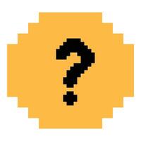 Design of concept of question mark quiz questionaire decoration 8 bit. vector