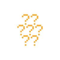 Decoration of question mark quiz questionaire decoration 8 bit cartoon decor pixel art 8bit. vector