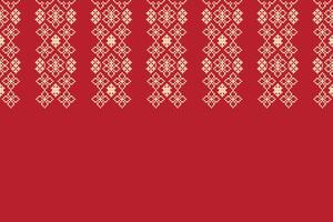 Ethnic pattern of red color background with ethnic pattern fabric motif decoration red pattern. vector