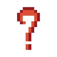 Character of question mark quiz questionaire decoration 8 bit cartoon pixel. vector