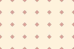Cross stitch motif decoration brown cream background color ethnic design. vector