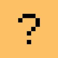 Pixel art question mark quiz questionaire decoration 8 bit cartoon decoration game design. vector