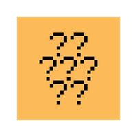 Question mark quiz questionaire cartoon decoration 8 bit pixel art graphic. vector