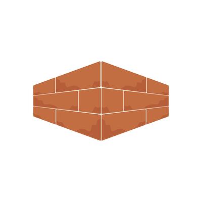 A brick wall with a hexagon shape on it