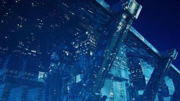 Futuristic cityscape in the sky showcases advanced architecture and technology video