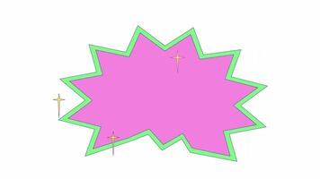Abstract starburst shape with sparkles 2D cartoon object animation. Comic book-style explosion. Advertising element. Promotional background animated flat colorful item 4K isolated on white video
