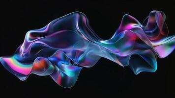 Movement of colorful fluid shapes against a dark background, creating a captivating visual display of light and motion. video