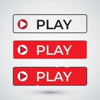 Play button on white background vector