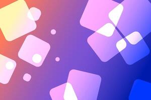 abstract background in purple-orange tones with the image of geometric shapes in the form of a square and a circle in white vector