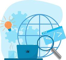 illustration of web development research, and web creation. for web development marketing banner. vector