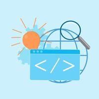 web development illustration, and web creation. for web development marketing banner. vector
