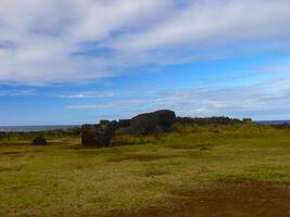 Tachyllite tuff stones, material from which the statues of Easter Island were made. photo