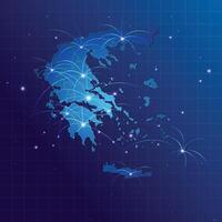 Greece map vecto internet network vector