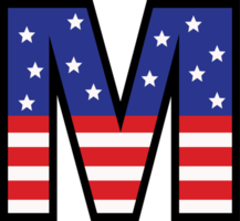 American flag alphabets and number 4th of July Indedendence day png