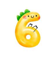 Monthly childish numbers with cute dinosaurs. Dinocards template vector