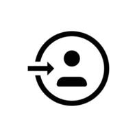 Login icon. Simple solid style. Authorize, profile log in sign, enter, user access, arrow, authentication, open account concept. Black silhouette, glyph symbol. Isolated. vector