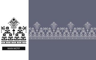 Elegant Textile Border with Floral Motif.Vintage Textile Border for Classic Designs.Colorful Textile Border with Geometric Patterns vector