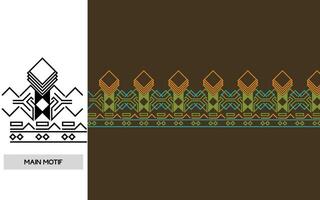Elegant Textile Border with Floral Motif.Vintage Textile Border for Classic Designs.Colorful Textile Border with Geometric Patterns vector
