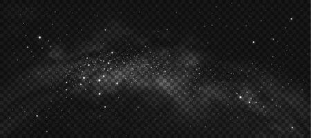 Star light effect with cloud background.Element design Nature Star field,dust with Milky Way Backdrop for Christmas banner with glowing dust,confetti and sparkle overlay texture vector