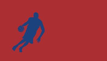 Silhouette Man Basketball Player with Ball in France Flag Colour for Olympic Games. Professional Basketball Player Art. Championship Match Graphic. illustration vector