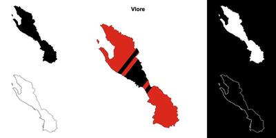 Vlore county outline map set vector