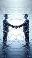 Business networking concept with focus on customer support. A handshake that symbolizes cooperation and partnership between enterprises. . photo