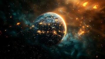 A Particle Earth HUD created using Stardust . Generate-AI photo