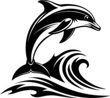 Cartoon Dolphin Icon for Children's Educational Projects vector