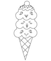 Ice Cream coloring page vector