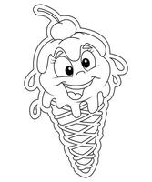 Ice Cream coloring page vector