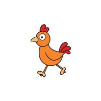 Barnevelder chicken walks icon illustration vector