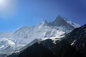 Machhapuchhare, Mt Fishtail in the Himalayas of Nepal, Machapuchare, the Sacred Mountain of Nepal photo