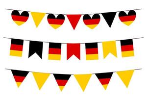 german flag bunting set. Flag elements heart triangle shape elements isolated on white background. vector