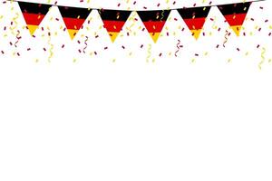 German flag background bunting confetti frame border with copy space. vector