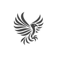simple eye catching minimalist hawk bird silhouette, black and white, hawh bird, white background vector
