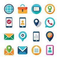 Contact Us icon set collection for websites and mobile applicationsContact Us icon set collection for websites and mobile applications vector