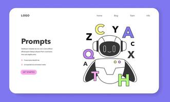 Prompt-engineering to a artificial neuron network web banner or landing vector