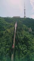 old Tbilisi view and river Mtkvari, Narikala and Funicular video