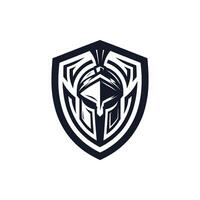 Spartan warrior logo with a classic helmet and strong design. Perfect for gyms, battle games, or motivational content. The logo conveys courage, discipline, and determination. vector