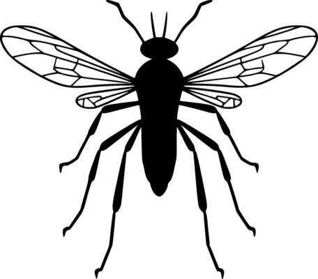 Mosquito, Minimalist and Simple Silhouette - illustration