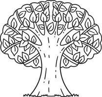 Buddhism Bodhi Tree Isolated Coloring Page vector
