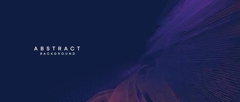 Abstract dark blue, purple geometric digital future technology flowing line background. Yellow-green-navy blue gradient wave lines texture web banner background for cover, header, poster, slide vector
