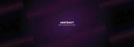 Abstract Dark Purple-Pink Waving Lines Technology Background. Black-Violet Gradient With Glowing Lines Shiny Geometric Shape and Diagonal, for Brochure, Cover, Poster, Banner, Website, Header vector