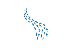 Silhouettes groups sea fishes' colony image, Fish background icon vector