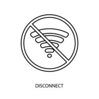 disconnect concept line icon. Simple element illustration.disconnect concept outline symbol design. vector