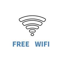 free wifi concept line icon. Simple element illustration.free wifi concept outline symbol design. vector
