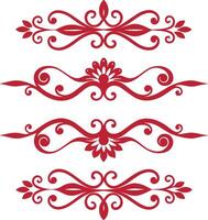 Dividers thin line elements set. Border underline for text page, book, invitation, wedding card, certificate vector