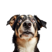 a dog is flying in the air with its mouth open on transparent background png