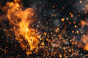 Abstract Experimental  with steel foundry background Dynamic Nature of sparks and flames erupting from steel foundry capturing the raw energy of metal casting photo
